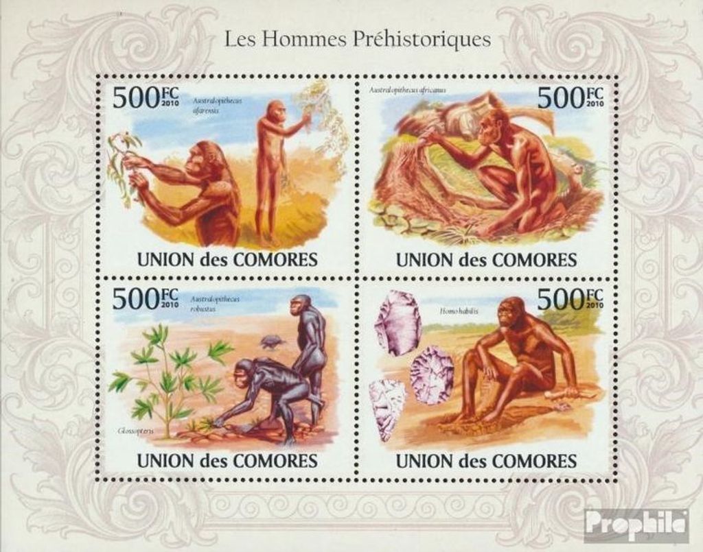 Briefmarken Komoren 2010 Mi 2722-2725 Kleinbogen (kompl. Produktbild 