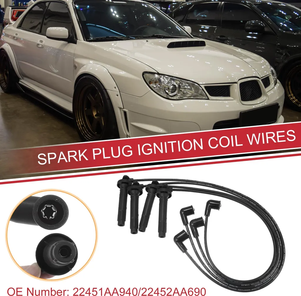 Jeu de 4 Câbles Allumage Silicone pour Subaru 2.4L 22451AA940/22452AA690