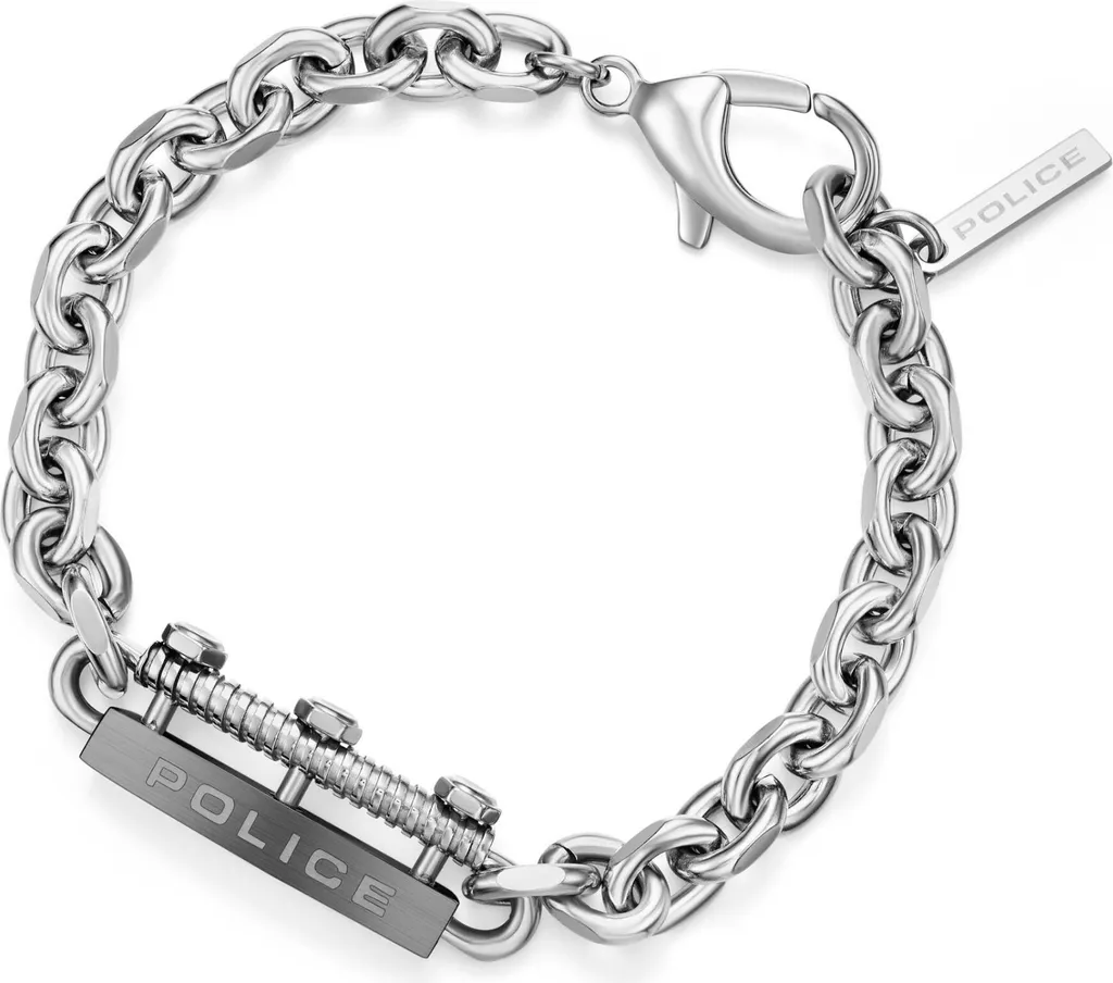 Police PEAGB2211214 Bracciale Bolt Uomo in Acciaio Inossidabile Silver