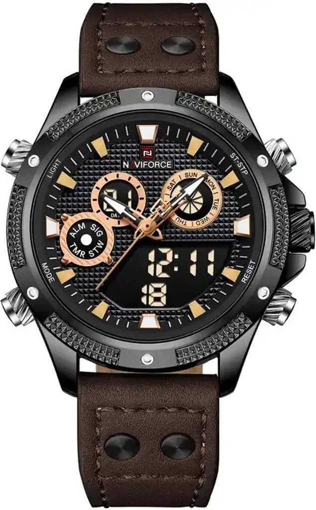 Montre de Luxe NAVIFORCE Karson pour Homme d'Affaires Marron Foncé
