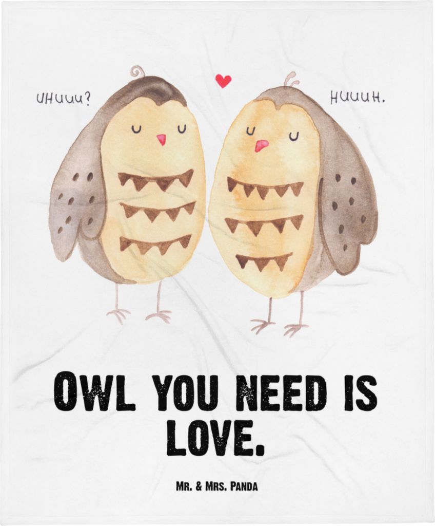 Mr. & Mrs. Panda Plaid Eulen Liebe - Weiß - Geschenk, Produktbild 