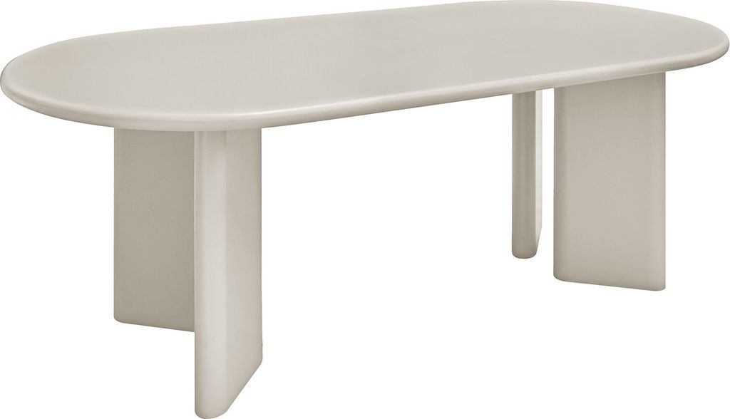 Esstisch >Nagano< ovale Form, in Beige-grau, MDF - 100x75x220cm (BxHxT)
