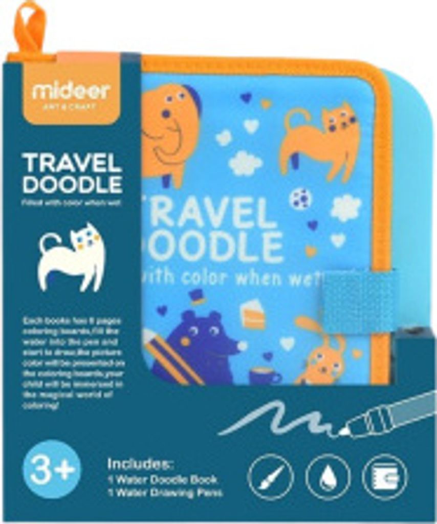 Mideer Reisetagebuch - Wassermalerei - blau A5