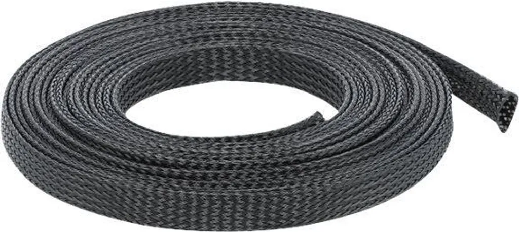 Guaina Trecciata Delock 10m x 12mm Nero | Organizzatore Cavi Flessibile
