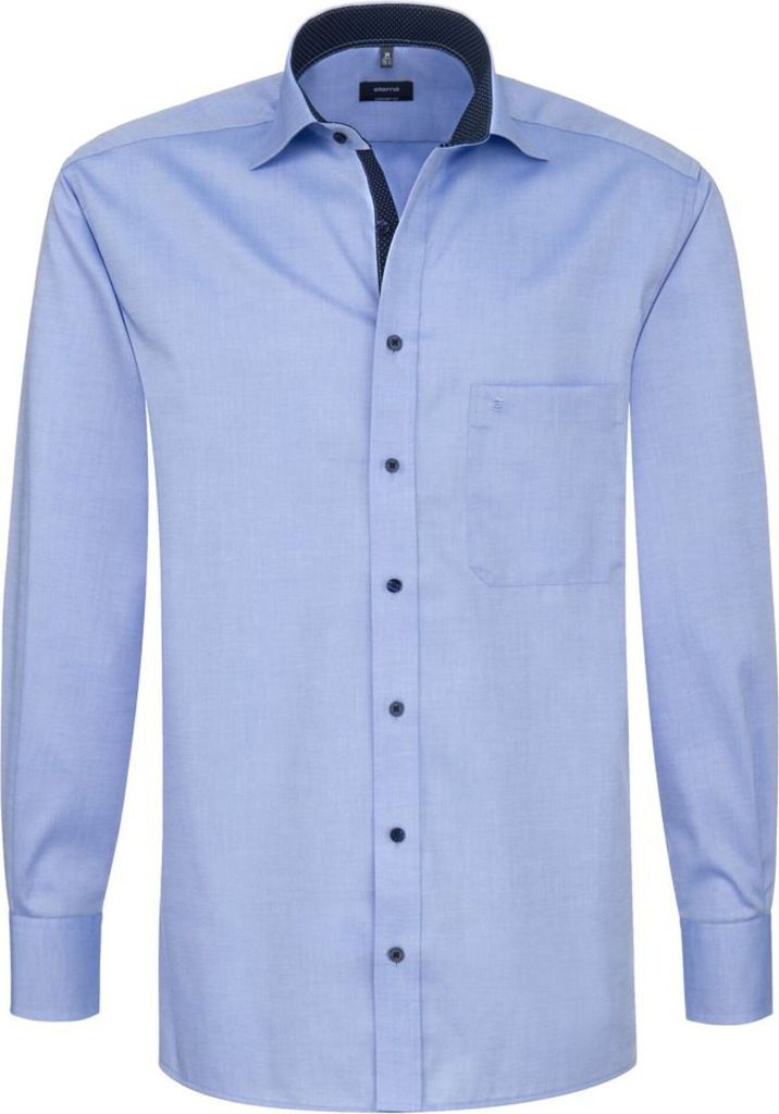 Eterna Herrenhemd Langarm Comfort Fit Blau Gr. XXL/45 8100/12/E1378100/12/E137