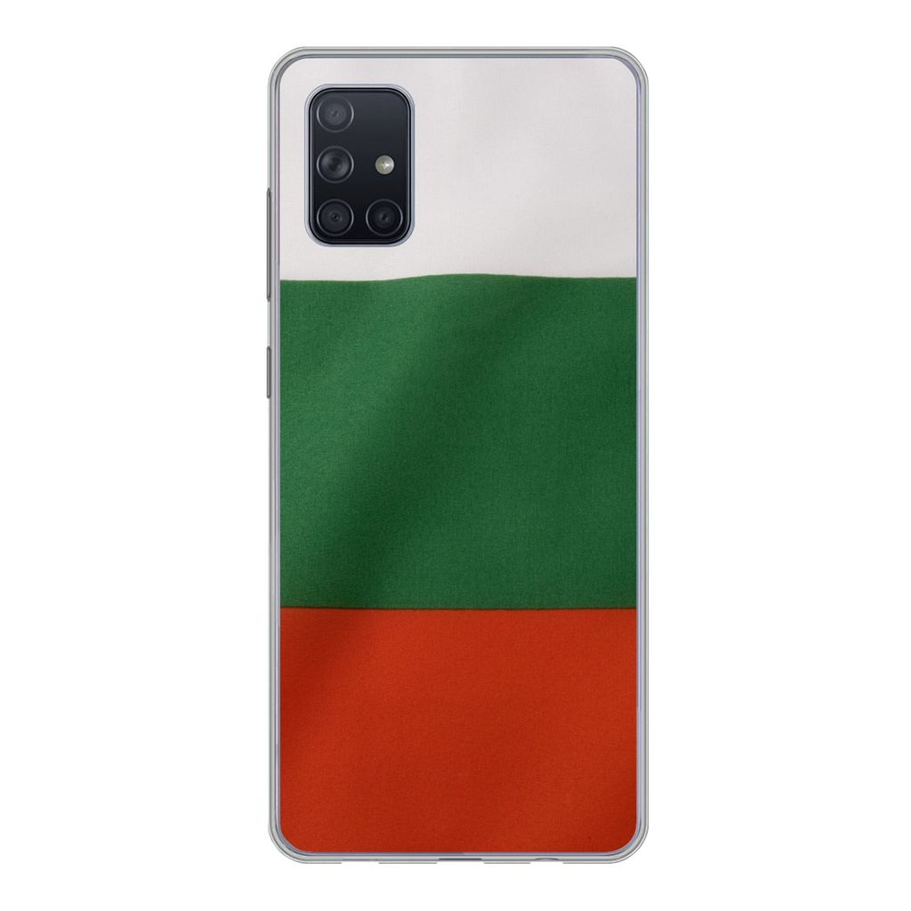 MuchoWow Handyhülle Schutzhülle Hülle für Samsung Galaxy A71 Nahaufnahme der Flagge von Bulgarien Silikon Softcase Handy Hülle - Kartenbesitzer