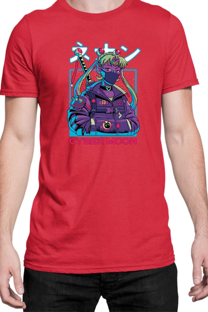 Herren T-Shirt Japan Manga Anime Comics Animation Sailor Anime Manga Moon 10, Man 2XL / Rot