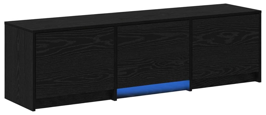 Fernsehschrank mit LED Schwarze Eiche 140 x 34 x 40 cm