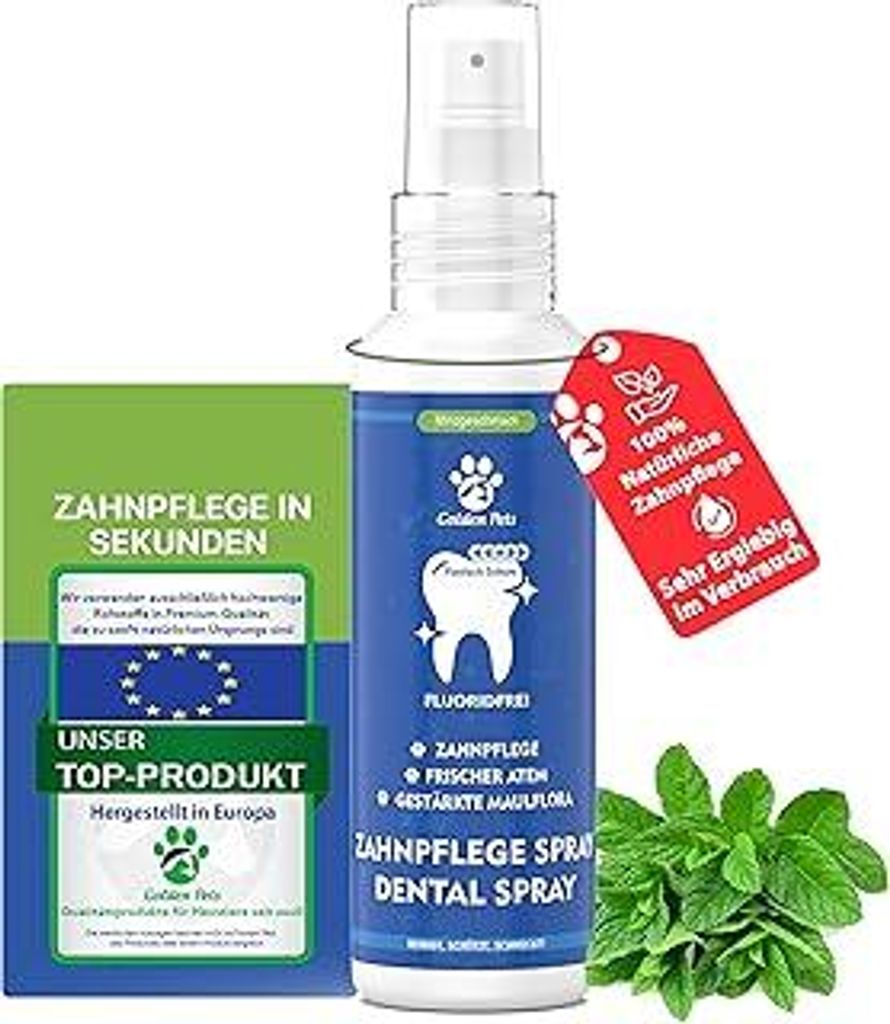 Dentalspray für Hunde & Katzen 100% natürlich 200 ml - Zahnpflege Dental Spray gegen Mundgeruch und zur Vorbeugung von Zahnstein- Zahnreinigung &...