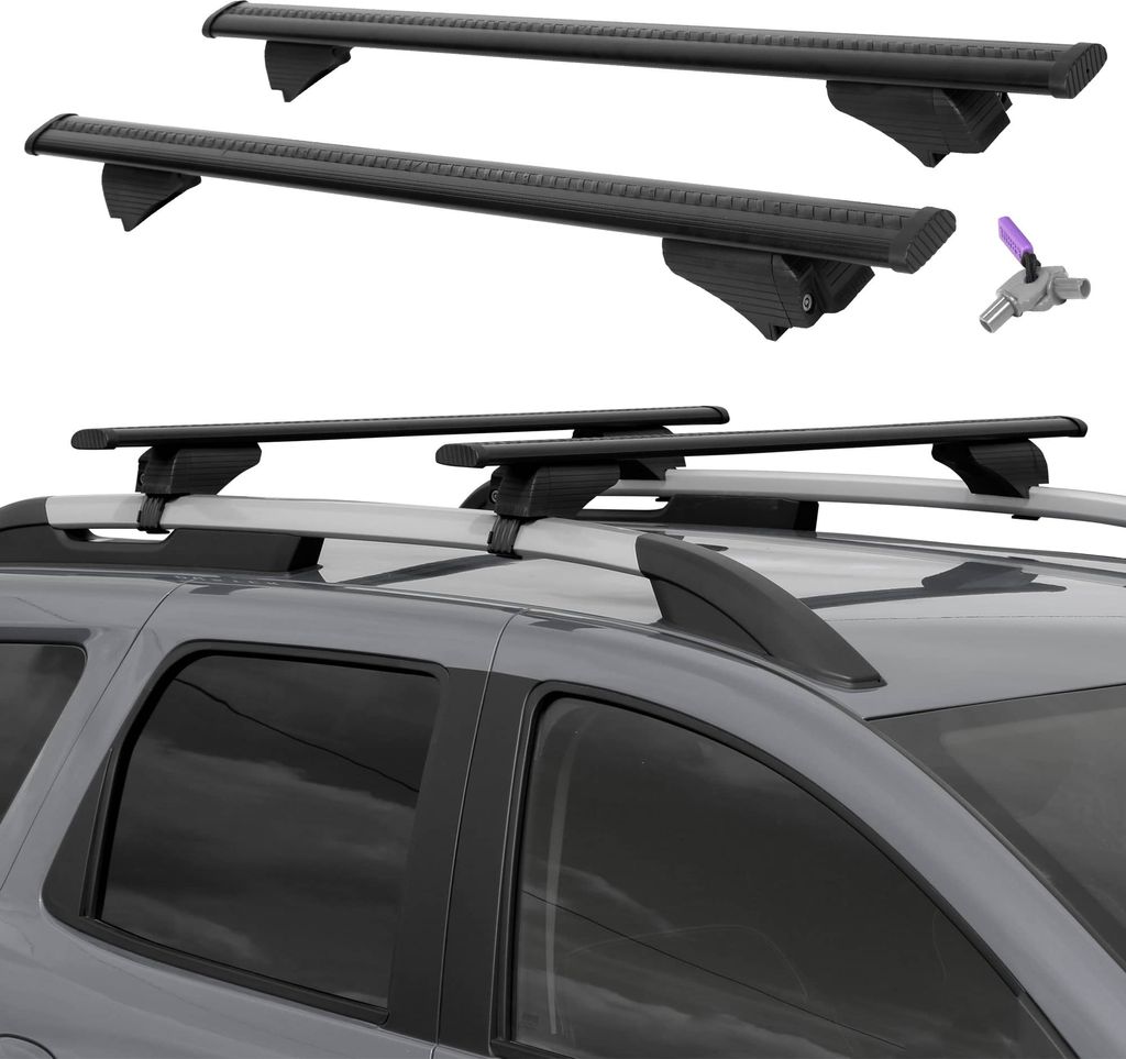 Querträger Dachträger Grundträger mit Schloss für Toyota RAV4 5. in Schwarz