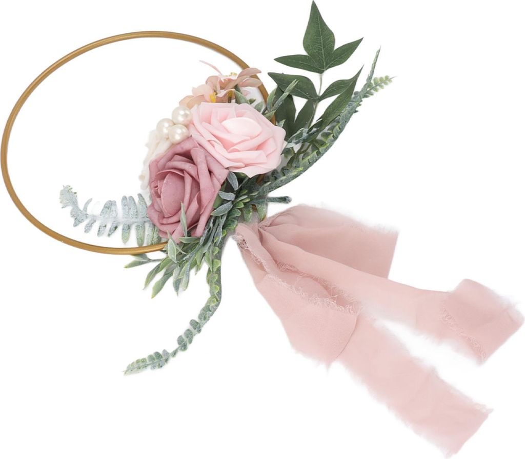 Künstliche Sukkulenten Kranz Eisen Schaum Grünery Kranz Portable Bridal Kranz für Hochzeit Feier A