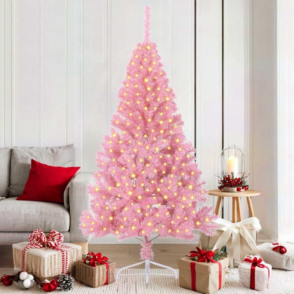 Best Möbel Künstlicher vorbeleuchteter Weihnachtsbaum Rosa 180 cm PVC - Künstliche Weihnachtsbäume Cloris Neu5626041 2parcel