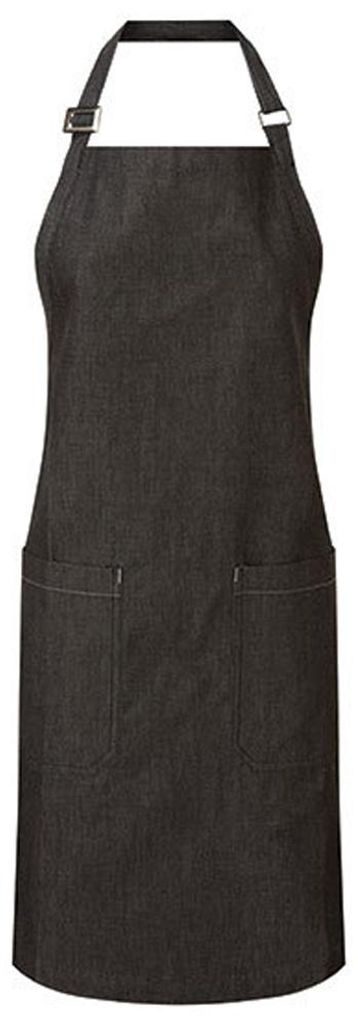 Premier - Latzschürze, Baumwolle aus biologischem Anbau, Fairtrade LT2953 (Einheitsgröße) (Jeans-Schwarz)