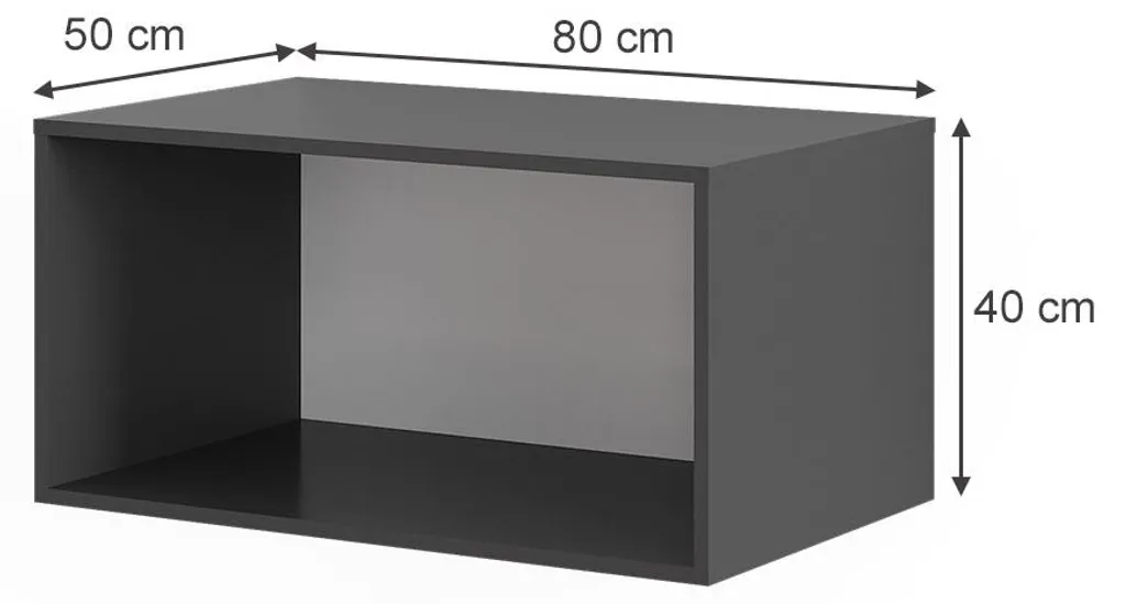 Rangement dessus d'armoire anthracite 80cm compact et robuste Elmo