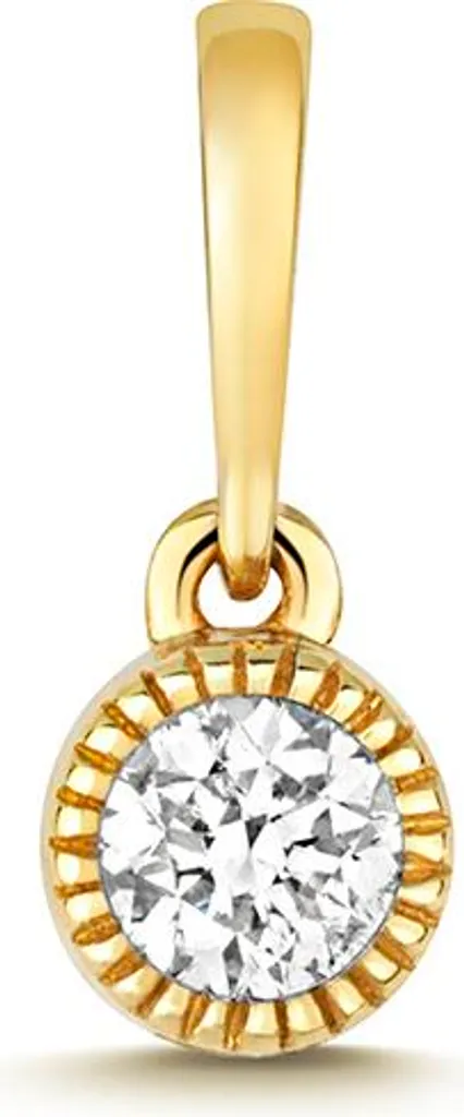 Pendentif en Or 9 Carats serti d'un Diamant Véritable 0.07ct Brillant