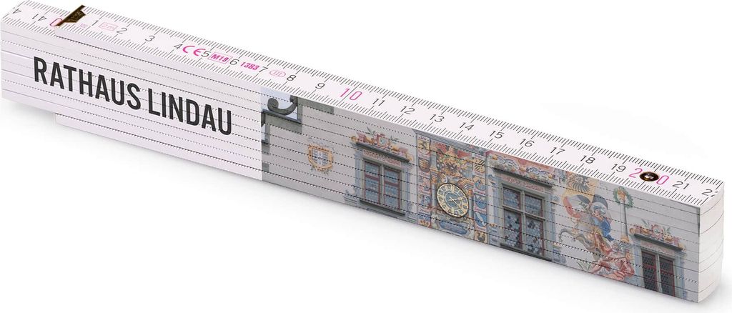 Metrie bedruckter Zollstock Geschenk | Lindau Altes Rathaus