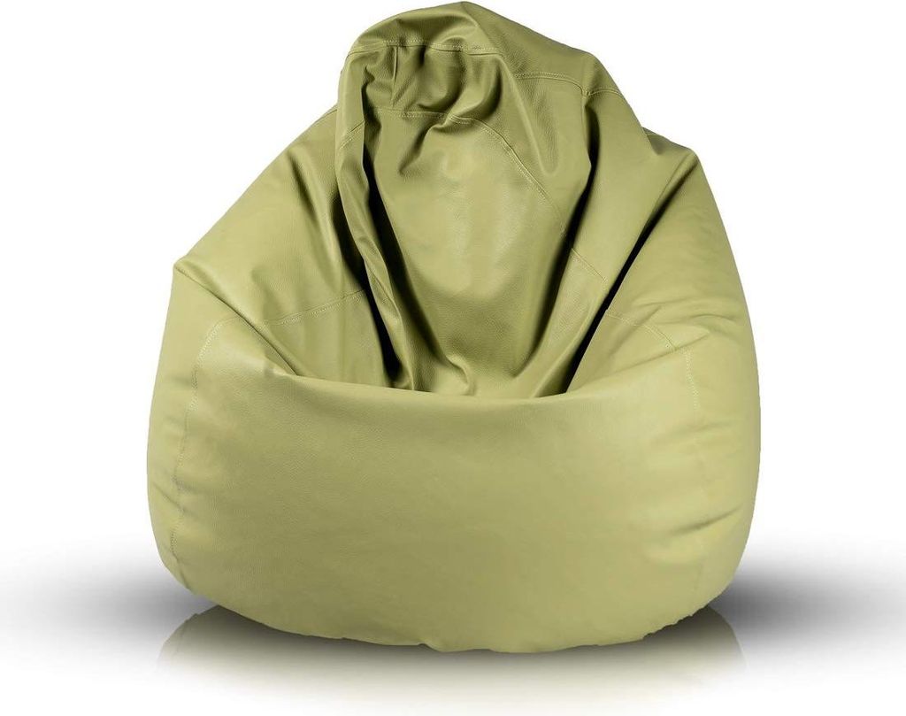 Ecopuf, Fuzzy, Sitzsack Pouf, Sack Poufsessel Pufsack Kinder, Erwachene, 80x110cm, Olivgrün E8