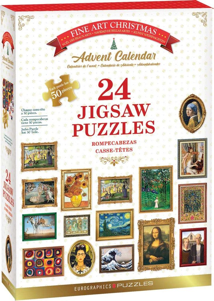 EUROGRAPHICS Puzzle-Adventskalender: Fine Art Night 24x50 dlks