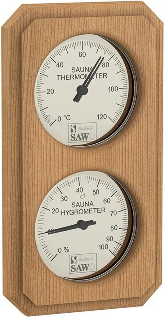 Thermomètre et hygromètre de sauna Sawo 221-Thv Zeder en bois naturel