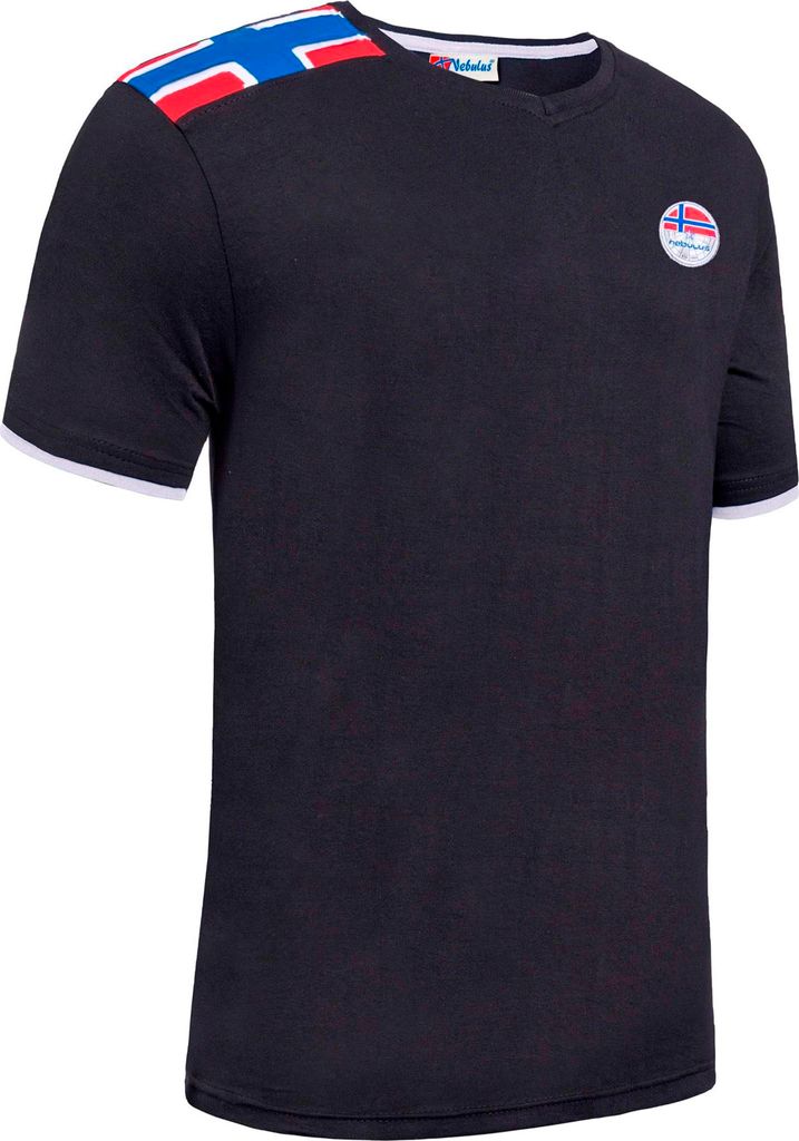 Nebulus T-Shirt NORRY Herren, Shirt, T-Shirt, V-Ausschnitt, P6860 - Herren, schwarz-weiß, XXL