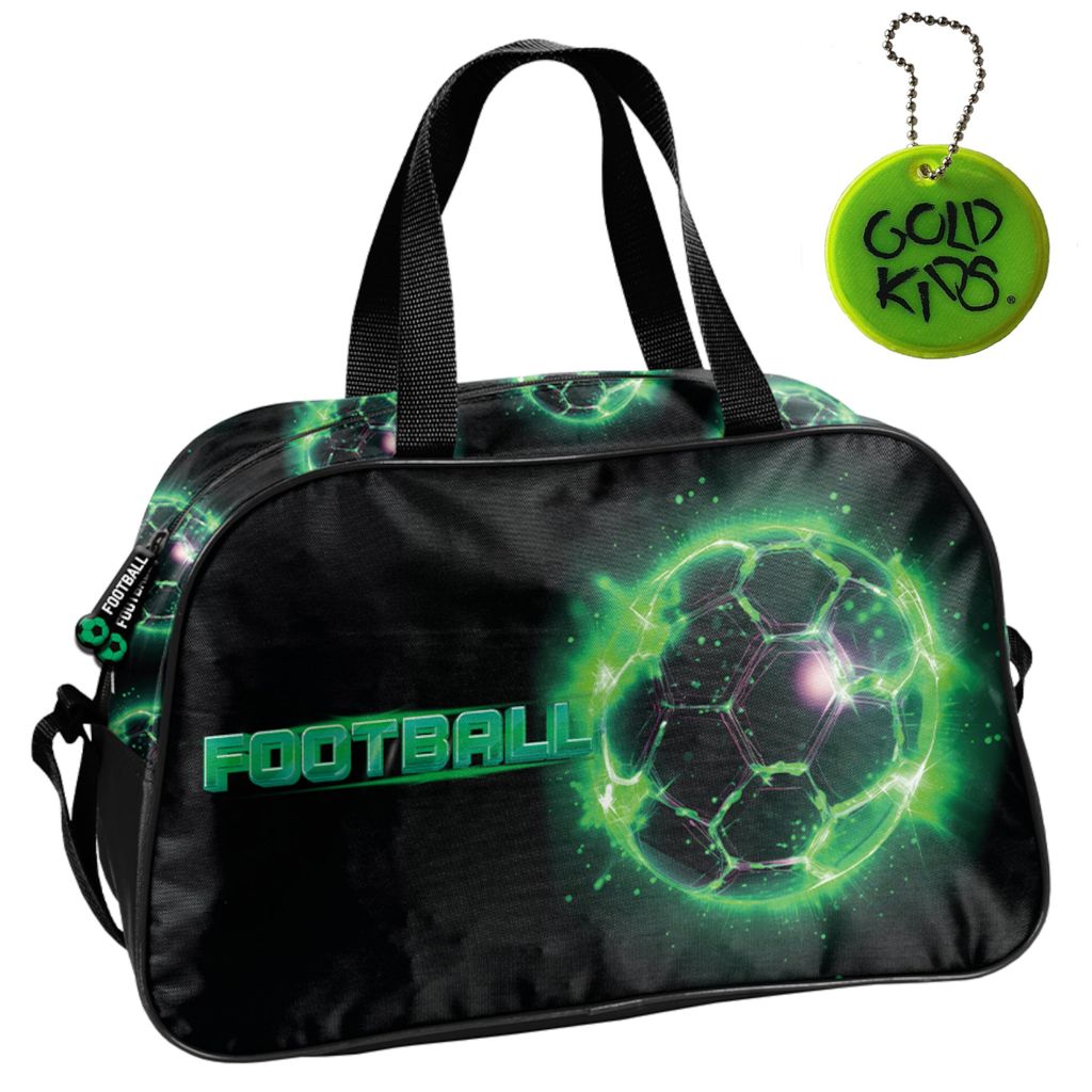 Sporttasche Kinder für Mädchen & Jungen - Umhängetasche mit Ball Motiv - Schwimmtasche mit verstärktem Boden - Trainingstasche 40 x 25 x 15 cm