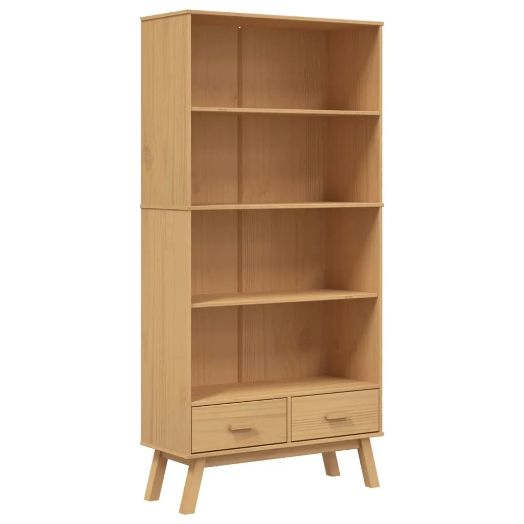 Meuble Bibliothèque pour Bureau et Salon en Bois Brun avec 4 Étagères