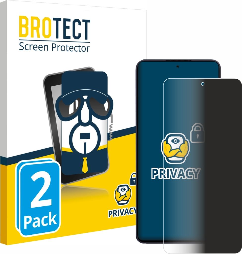 2x BROTECT Sichtschutzfolie für Oppo Reno 13 F Anti-Spy Privacy Sichtschutz Blickschutz Folie Blaulicht-Schutz