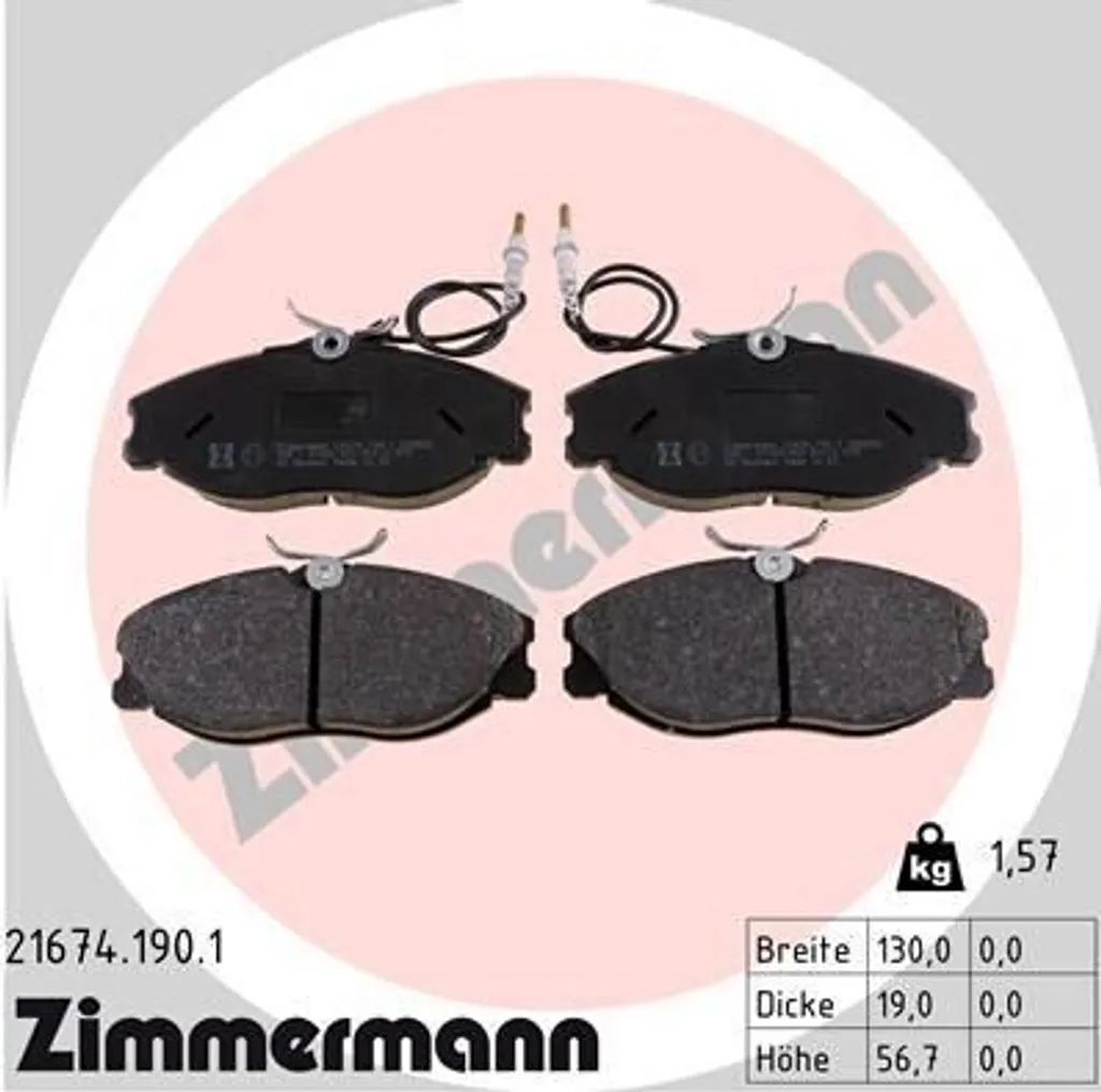 Zimmermann 21674.190.1 Plaquettes de frein pour Xsara et Peugeot 406