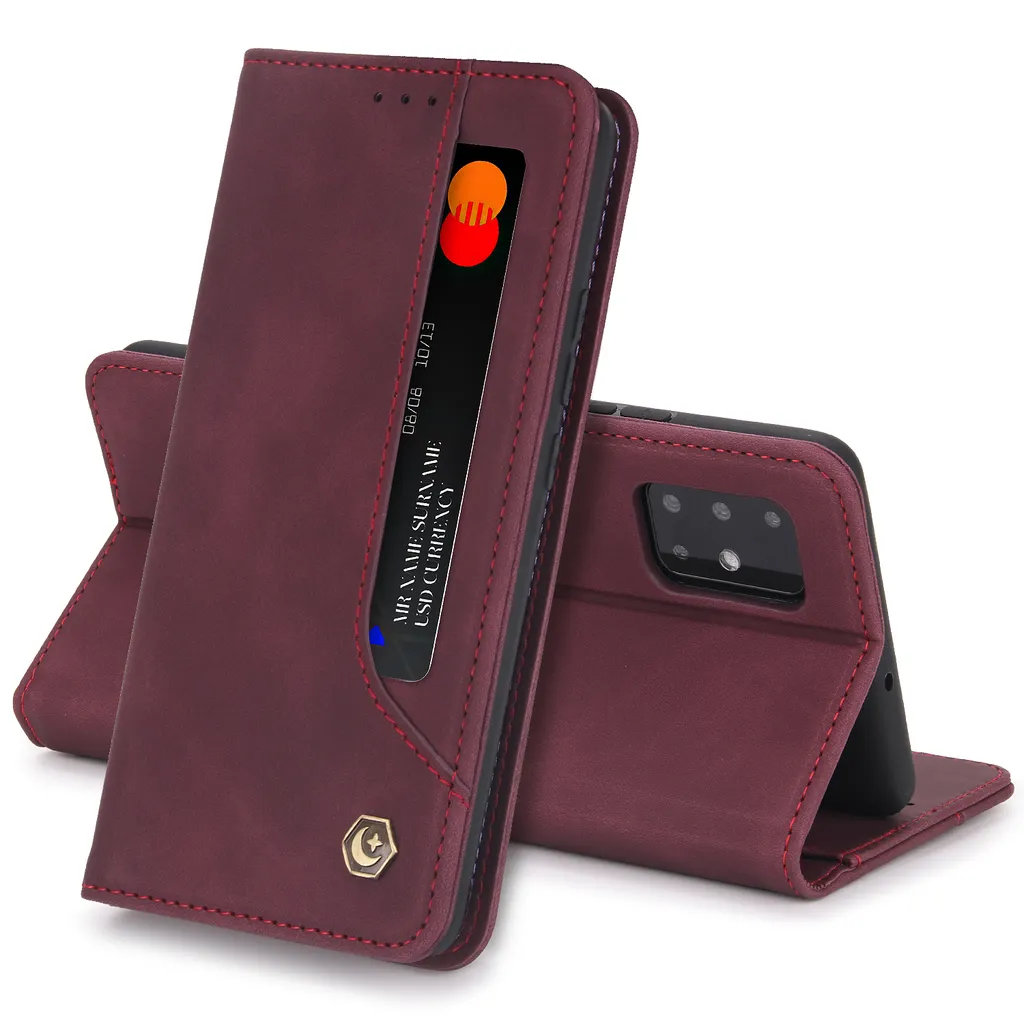 Custodia Samsung Galaxy A71 5G Vintage Rosso: Eleganza in Finta Pelle - 2