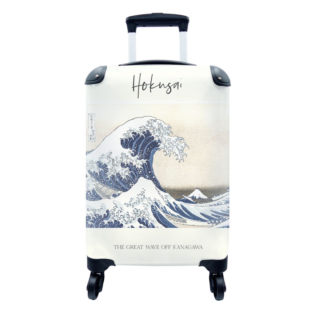 MuchoWow Koffer Handgepäck Trolley Rollkoffer Kleine Reisekoffer mit 4 Rollen - Hokusai - Alter Meister - Japanische Kunst - Cabin Size < 55x40x...