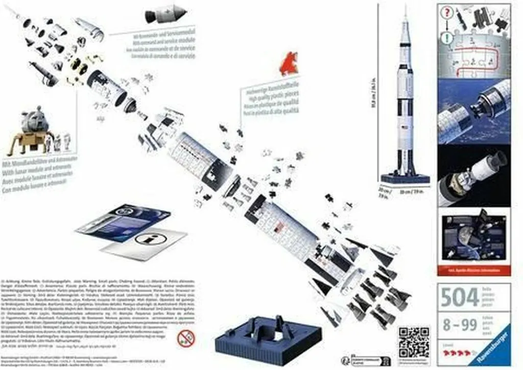 Puzzle Saturn V Ravensburger Technologie EasyClick Plastique sans Colle - 2
