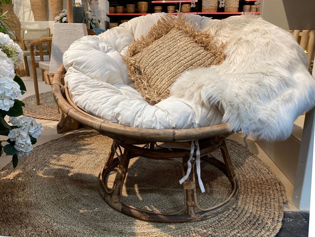 Papasan Sessel Rattansessel Schalensitz Ø 112cm Rattan Produktbild 