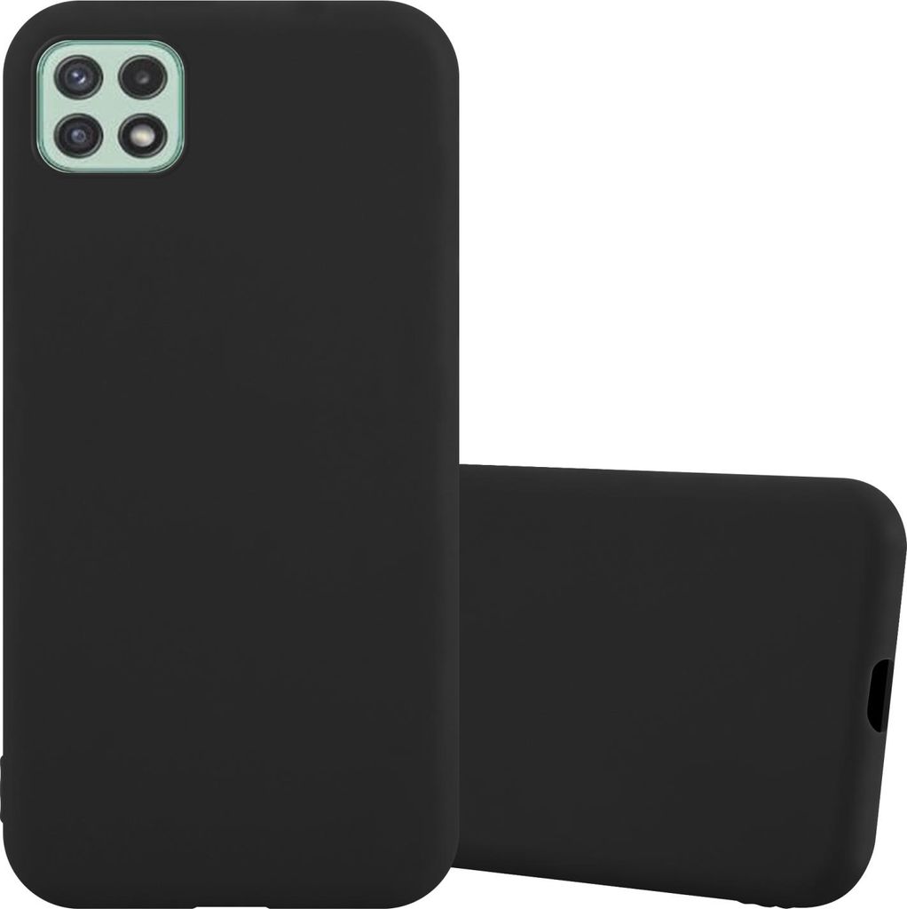 Cadorabo Hülle für Samsung Galaxy A22 5G Schutzhülle in Schwarz Handyhülle TPU Silikon Etui Case Cover