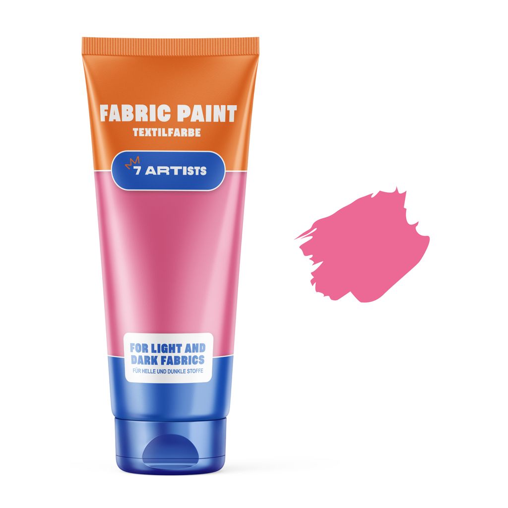 7 Artists Stoffmalfarben Stofffarben Textilfarbe Rosa Acrylfarbe Waschfest Auf Wasserbasis | Flasche 60 ml | Textilfarbe Waschmaschinenfest Nach Fi...