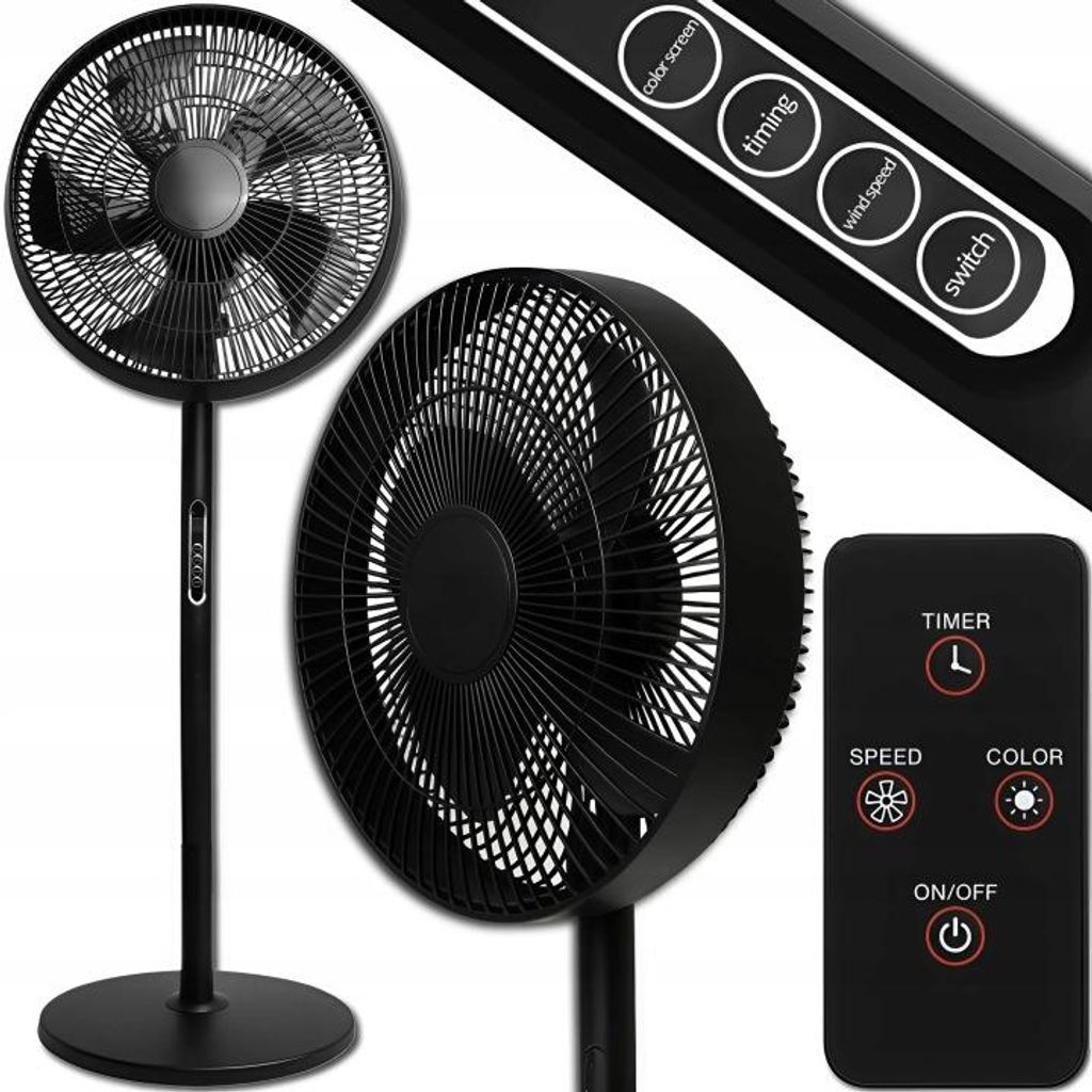 Leiser Standventilator mit Fernbedienung & Timer – Produktbild 
