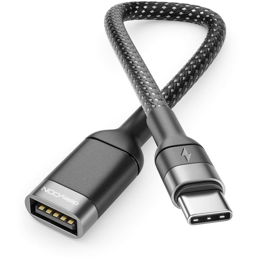 deleyCON USB-C auf USB-A Adapter 2.0 OTG Typ-C Stecker auf Produktbild 