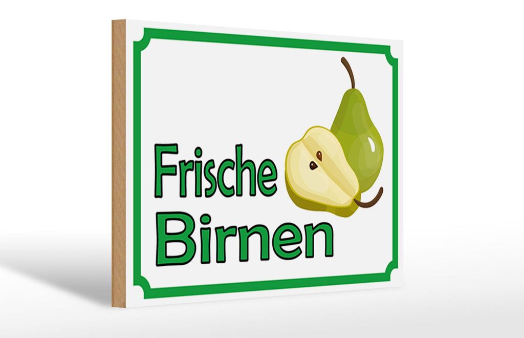 Holzschild Hinweis 30x20cm frische Birnen Hofladen Produktbild 