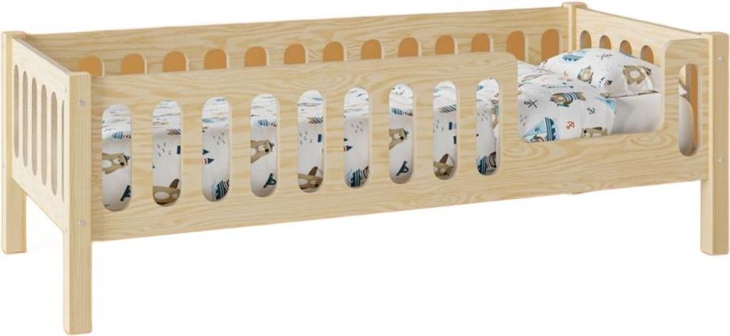 Kinderbett TIAN PP von RESTWOOD – Ökologisches Kiefernholz, unbehandelt, inklusive Lattenrost, einfacher Aufbau, 90x180 cm