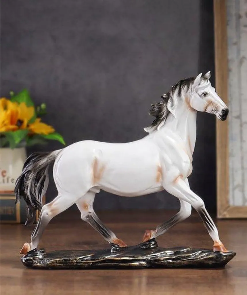 Sculpture cheval en métal noir mat - Décoration design minimaliste 30cm