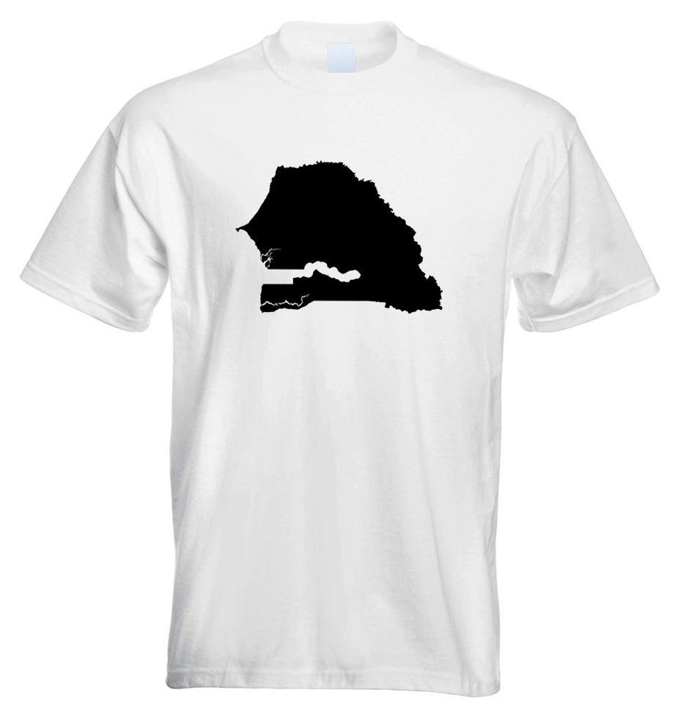 Kiwistar - T-Shirt - Weiss - Senegal Umriss Kontur Herren Funshirt Bedruckt Design Sprüche Spruch Motive - mit Motiv Bedruckt - Funshirt Design - ...