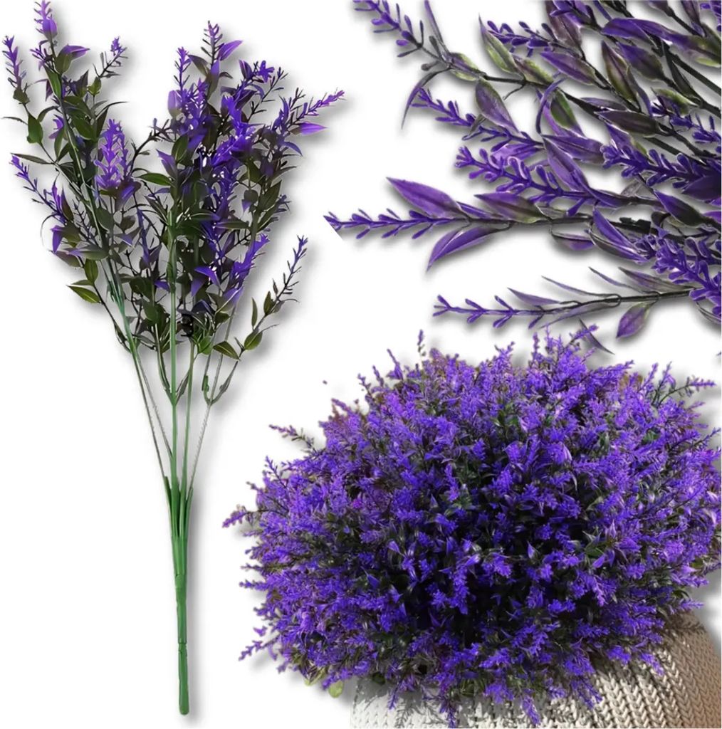 Künstliche lila Blumen, 12 Stück, dekorativer Produktbild 