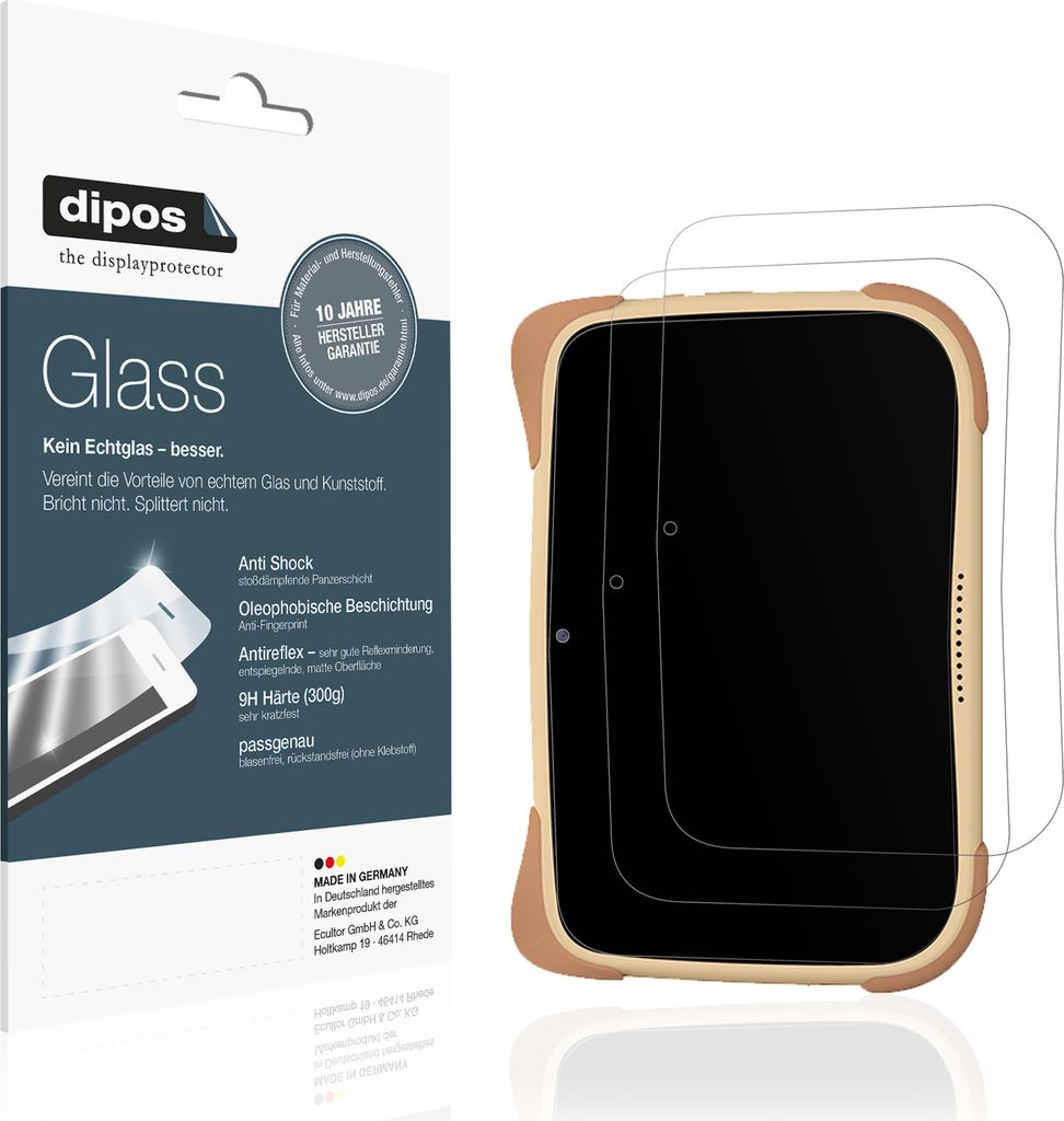 2x Schutzfolie für Mediacom Smart Kid 10 matt - Anti-Shock 9H Folie dipos Glass Kunststoffglas