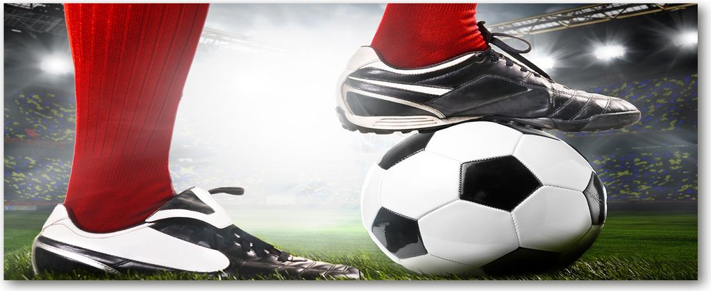 Tulup Küchenrückwand Spritzschutz aus Glas -125x50 -Spritzschutz auf gehärtetes Glas Deko Sport Spieler-Beine