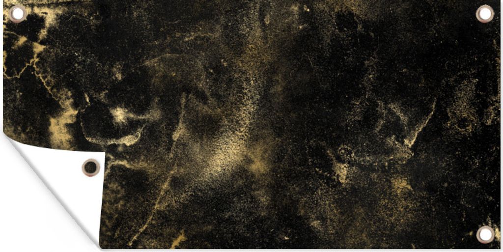 MuchoWow 80x40 cm Outdoor-Poster Gartendeko Sichtschutz Garten Poster für den Garten Vintage - Gold - Schwarz