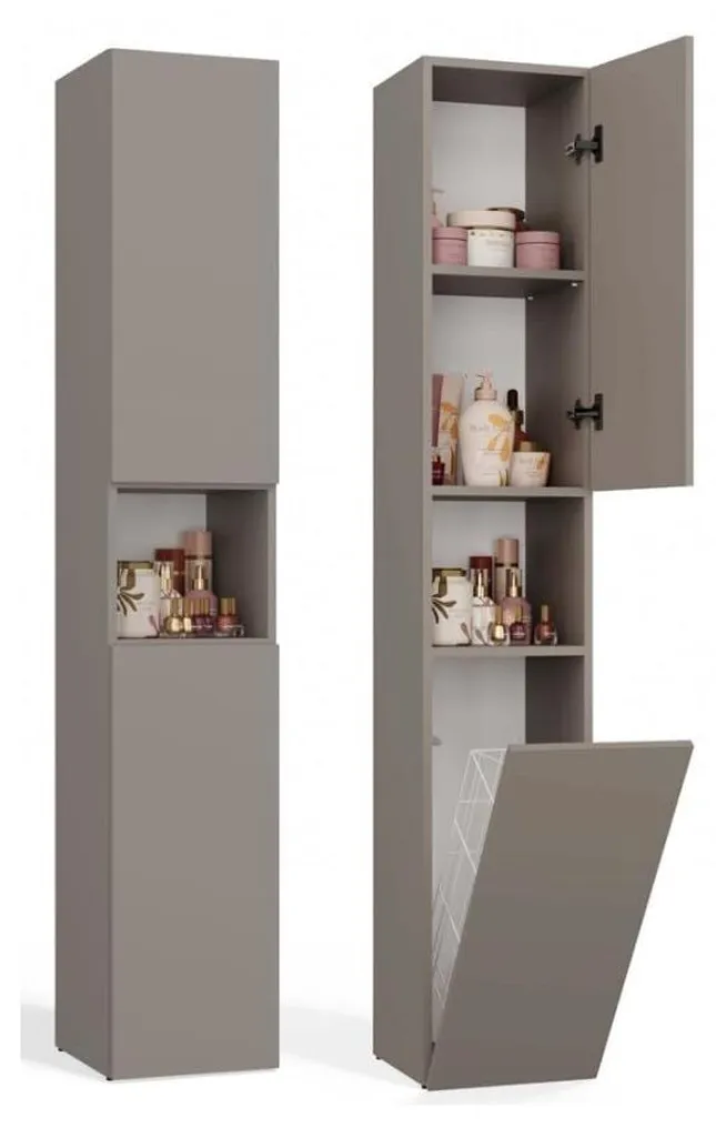 Colonna Bagno Grigia Design NEL III BDW 174x31x30 con Cesto