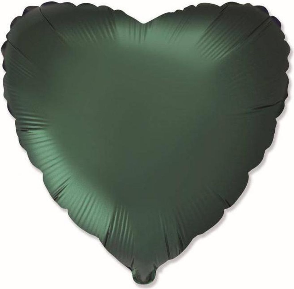 Balon foliowy serce, satynowy, ciemno zielone, 45cm, Zdjęcie produktu 