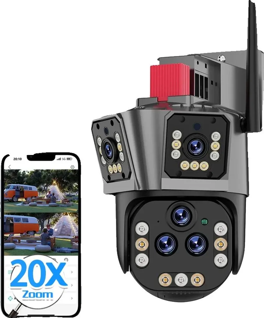 Surveillance Maison Caméra IP 360° Zoom 20x 20 MP - Prise Secteur UE
