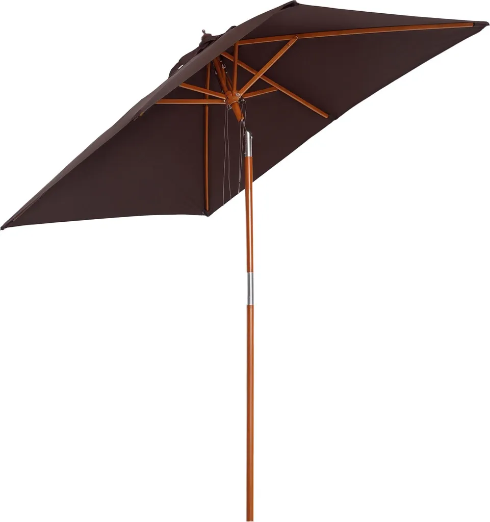 Parasol de jardin inclinable rectangulaire 2x1,5m toile chocolatée