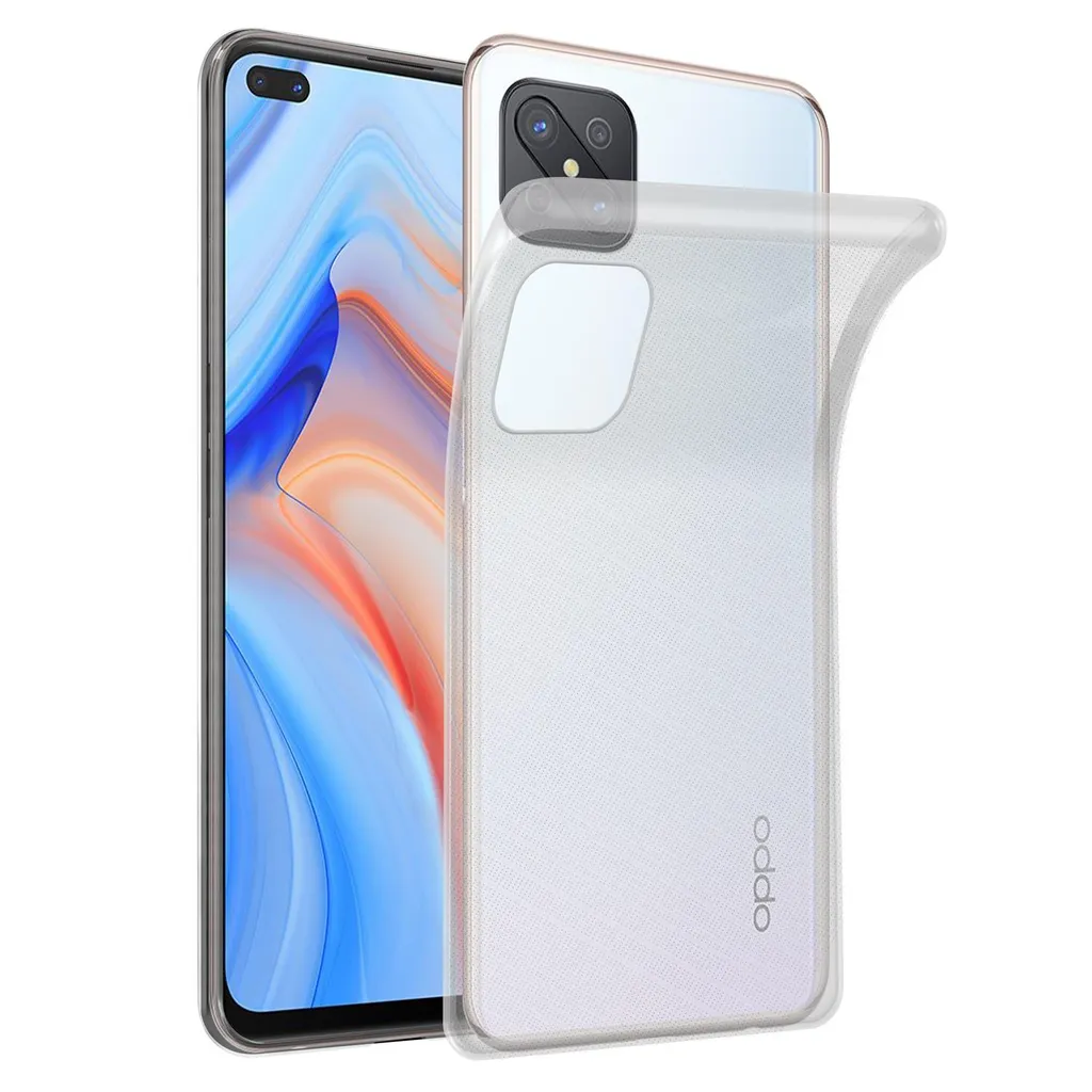 SEAHAI Cover per Oppo Reno 4 5G (Reno4 5G), Custodia Protettiva Ultra Sottile ed Elegante in Silicone TPU Flessibile, Glitter Placcatura Phnom Penh Design Cover Antiurto Case, Bianca