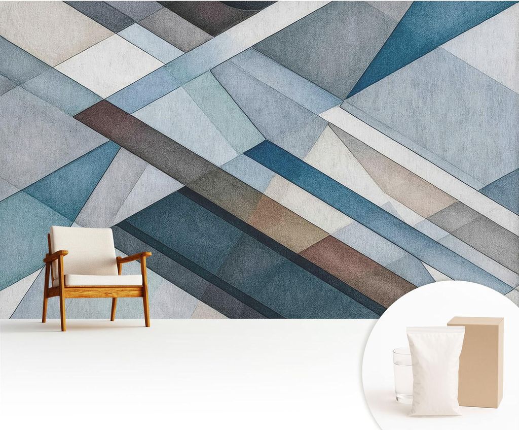 Fototapete - 416x254 cm - Tapete - Wandtapete - Wandbilder - Dekofolie - Tapete Folie - Wand - Dekoration - Wohnzimmer - Abstrakte Geometrie